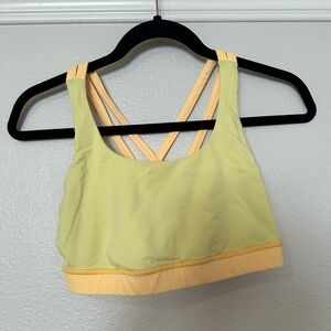 Lululemon Athletica Yellow Strappy Energy Sports Bra